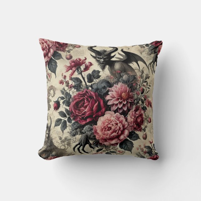 🔥 Rose Crematory – Gothic Victorian Cushion (Front)