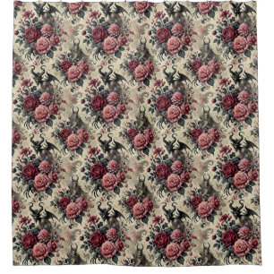 🔥 Rose Crematory – Gothic Victorian Shower Curtain