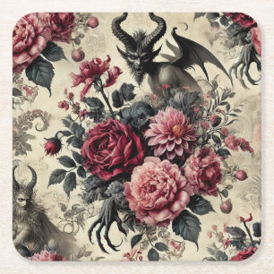 🔥 Rose Crematory – Gothic Victorian Square Paper Coaster