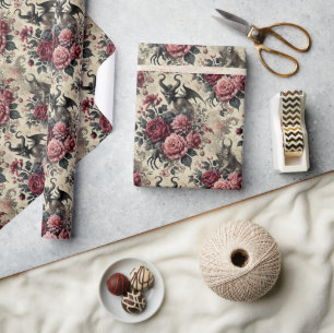 🔥 Rose Crematory – Gothic Victorian Wrapping Paper