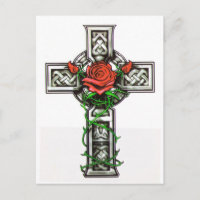 Rose cross tattoo design