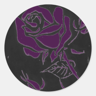 "Rose Dark #4" Floral Sticker