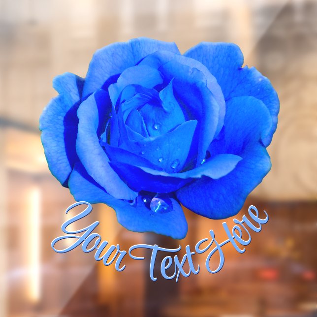 Rose Decal Personalised Blue Rose Window Cling (Sheet 2)