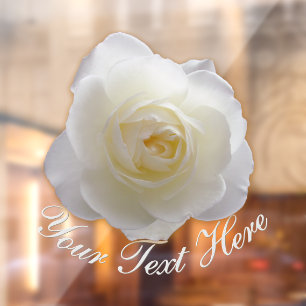Rose Decal Personalised White Rose Window Cling