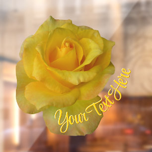 Rose Decal Personalised Yellow Rose Window Cling