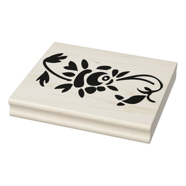 Rose Decoration Right Side Rubber Art Stamp (Stamp)