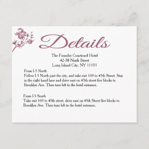 Rose Delight! Pink Burgundy Details Wedding Card
