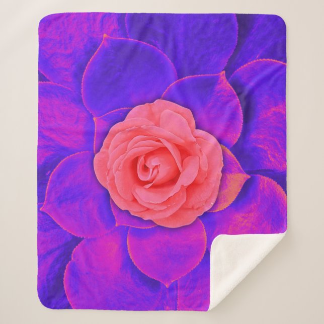 Rose Delight Sherpa Blanket (Front)