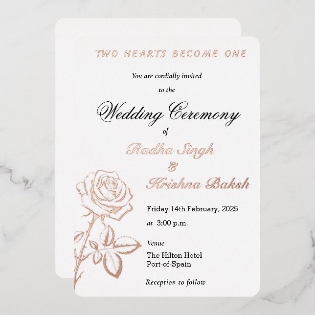 Rose Design Classic Wedding  (Front/Back)