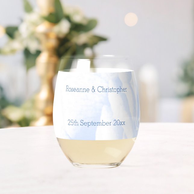 Rose Design Wedding Stemless Wine Glass (Insitu (Wedding))