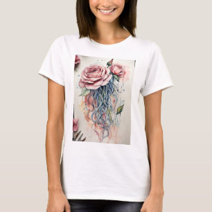 Rose design women T-shirt