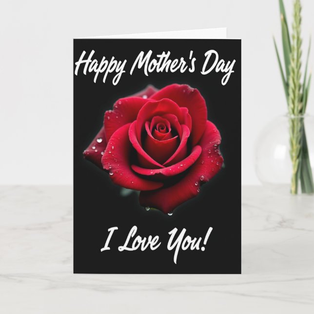 Rose Dew Drops Mothers Day Card (Front)