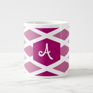 Rose Diamond Ombre Monogram Large Coffee Mug