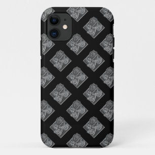 Rose-Diamonds-17-Silver-Black-iPhone 5/5s Case