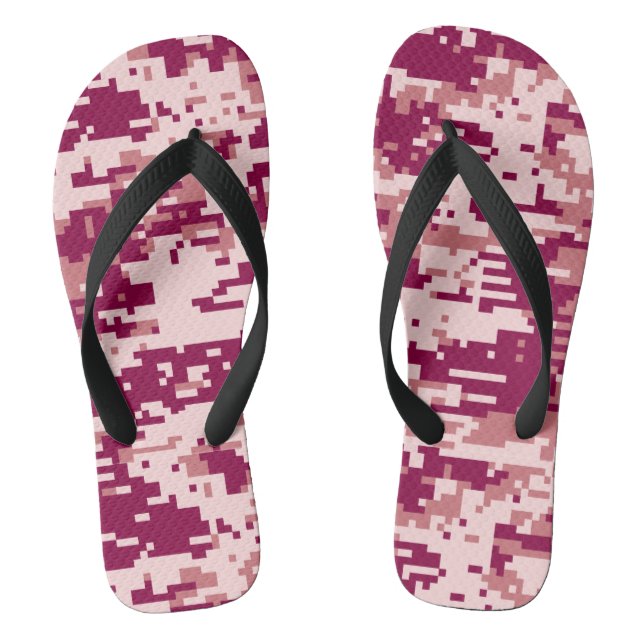 Rose Digital Camo Pattern Flip Flops (Footbed)