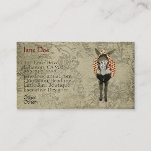 Rose Donkey White Vintage Business Cards