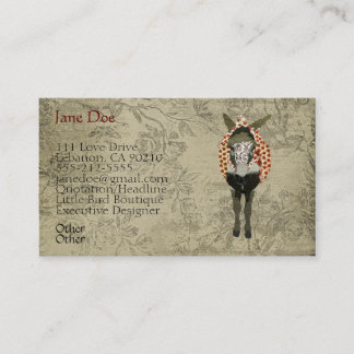 Rose Donkey White Vintage Business Cards