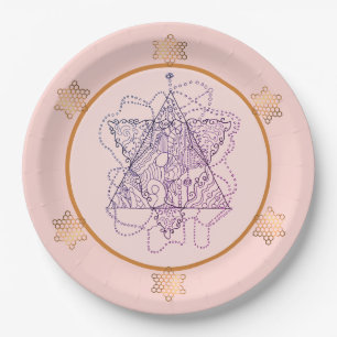 Rose Dramatic Jewish Star Paper Plates