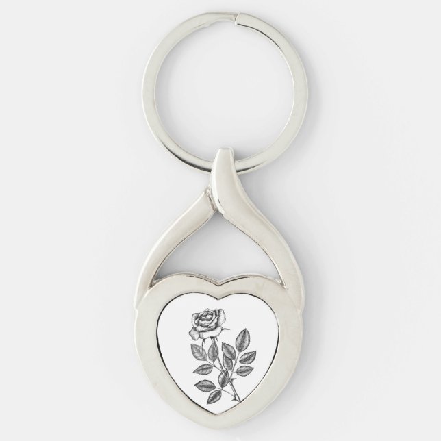 Rose drawing 2 key ring (Front)