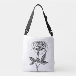 Rose drawing crossbody bag
