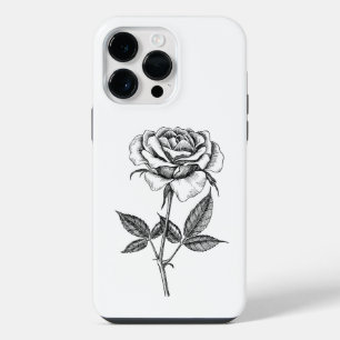 Rose drawing iPhone 14 pro max case