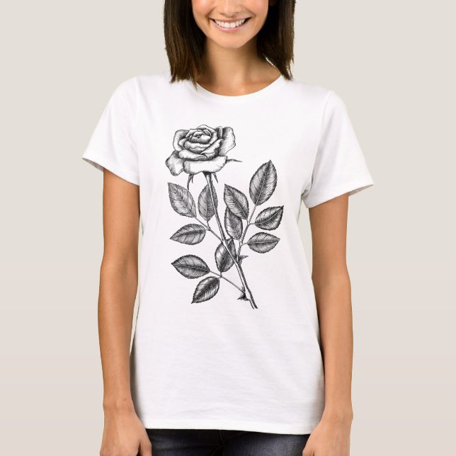 Rose drawing T-Shirt (Front)
