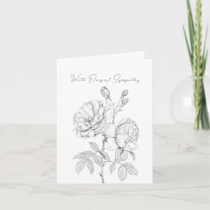 rose drawing  Thinking Of You Sympathy Card
