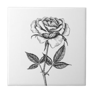 Rose drawing tile