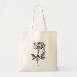 Rose drawing tote bag