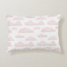 Rose Dreamtime Watercolor Clouds Accent Pillow