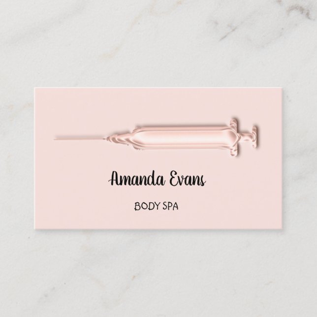 Rose Drips Beauty Cosmetologist Botox Syringe  Appointment Card (Front)