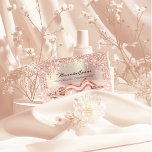 Rose Drips Glitter Body Massage Care QRCODE Logo Appointment Card