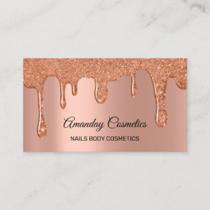 Rose Drips Nails Wax Makeup Copper Body Cosmetics Business Card