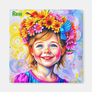 ROSE ~ EASTER BONNET ~ Happy Girl ~ Magnet