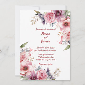 Rose Elegance: Wedding Invitation