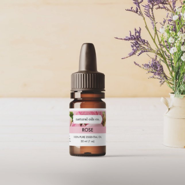 Rose Essential Oils Fragrance Bottle Label (Creator Uploaded)