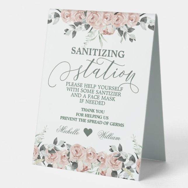 Rose Eucalyptus Sanitising Station  Wedding  (Front)
