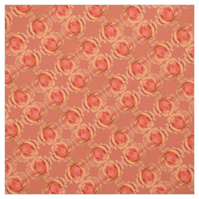 Rose Fabric Orange Rose Fabric Customised Textiles (Swatch)