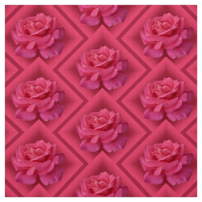 Rose Fabric Pink Rose Fabric Cotton or Poly Custom (Swatch)