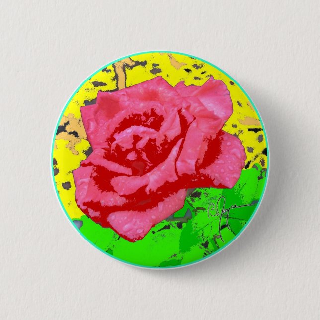 Rose Face 6 Cm Round Badge