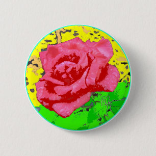 Rose Face 6 Cm Round Badge