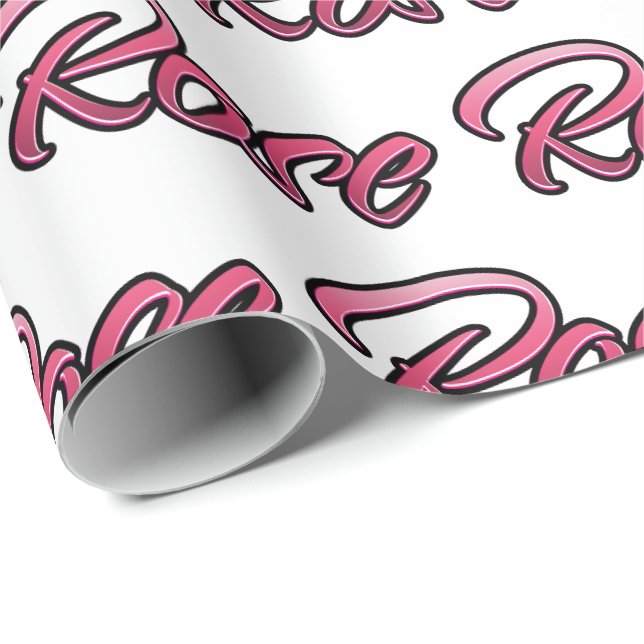 Rose faded pink personalized gift wrap (Roll Corner)