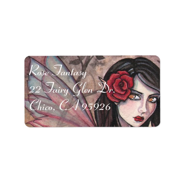 Rose Fairy Address Labels Gift Tags (Front)