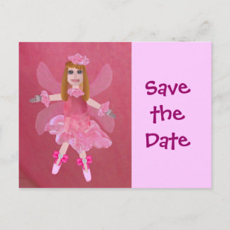 Rose Fairy, Save the Date Announcement Postcard