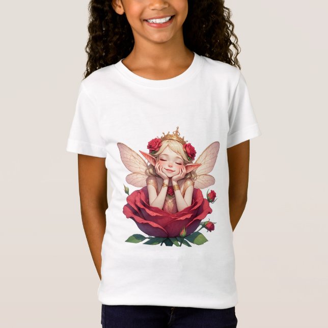 👑 Rose Fairy Tee For Tween Girls And Teens 🌙 (Front)