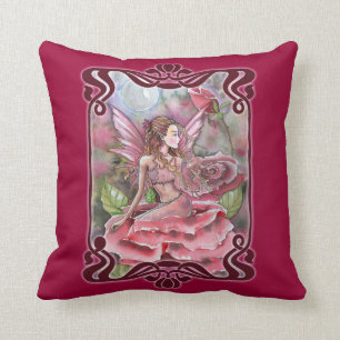Rose Fairy Throw Pillow