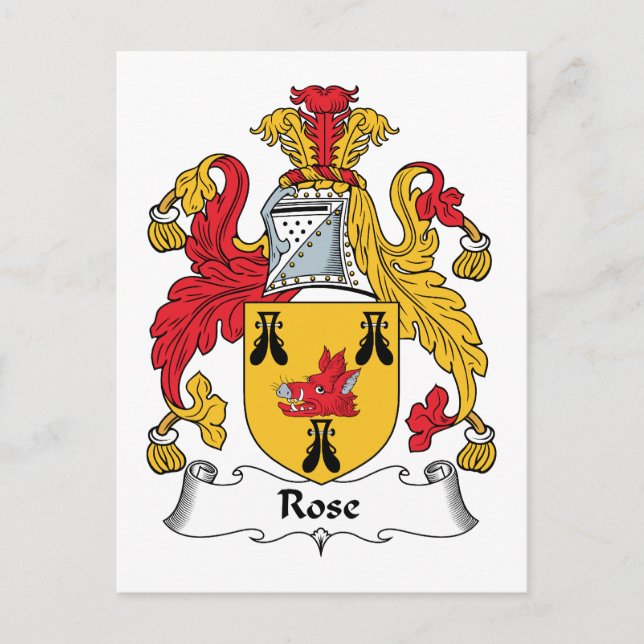 Rose Family Crest Postcard (Front)