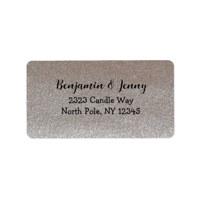 Rose Faux Glitter Address Label (Front)