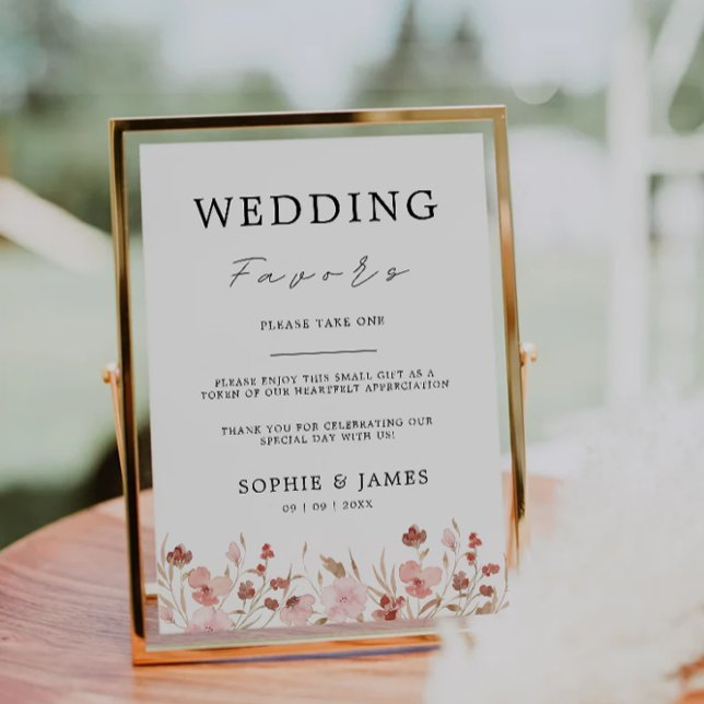 Rose Favours Sign, Please Take One Wedding  Invitation (Rose Favors Sign, Please Take One Wedding Invitation)