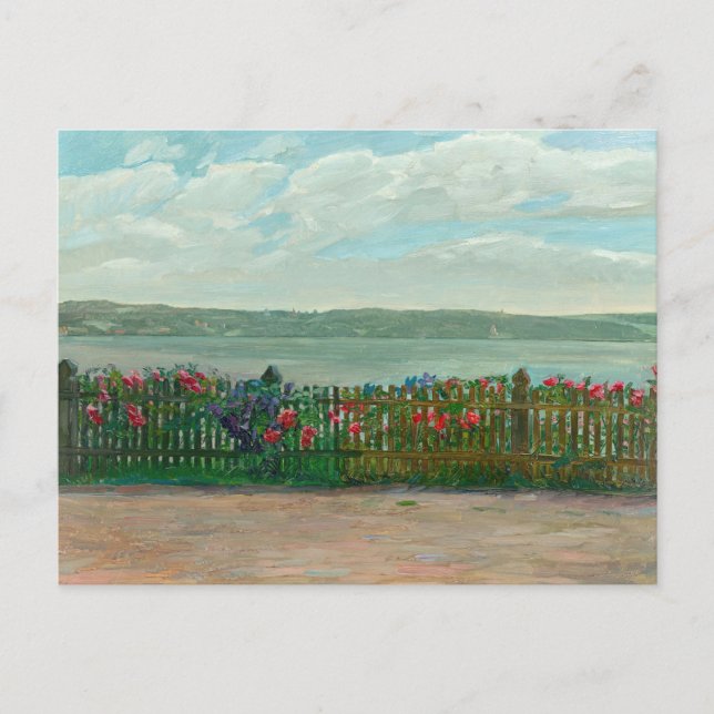 Rose Fence at Lake Starnberg | Wilhelm Trübner Postcard (Front)